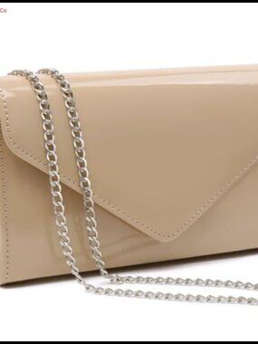 Vegan Patent Leather Evening Bag Clutch Purse Formal Handbag